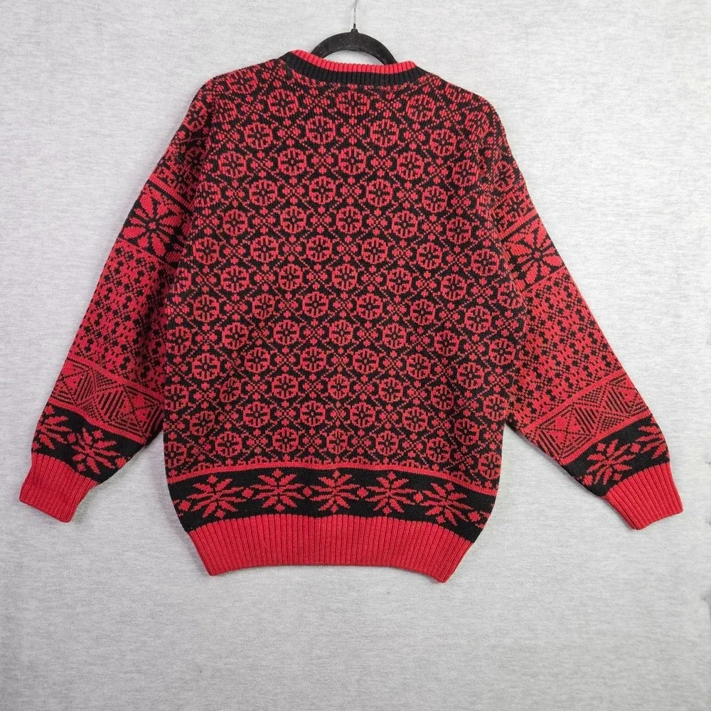 Tundra Canada Unisex Adult Red Black Nordic Knit Sweater Size S/P Vintage